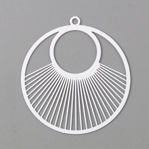 2 pendentifs estampe filigrane blanc