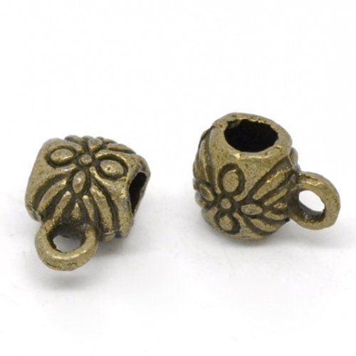 10 bélières bronze 9 x 6 mm