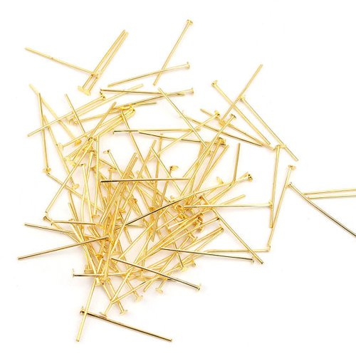 50 clous tiges doré 3.5 cm à tête plate