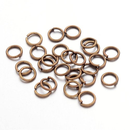 100 anneaux 4 mm cuivre rouge