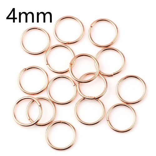 50 anneaux 4 mm or rose
