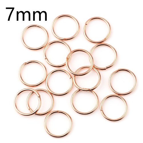 50 anneaux 7 mm or rose