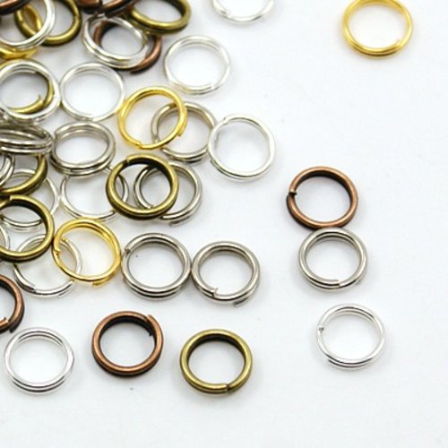 50 anneaux doubles 7 mm multicolore