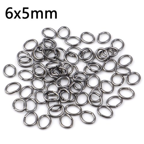 20 anneaux ovale jonction ouvert 6 x 5 mm gunmétal