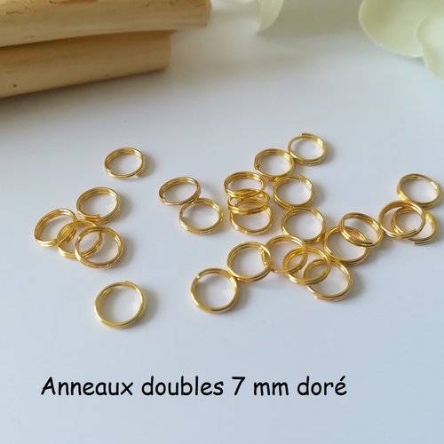 100 anneaux doubles 7 mm doré
