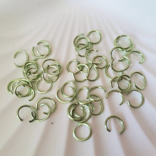 20 anneaux 6 mm jonction ouvert vert