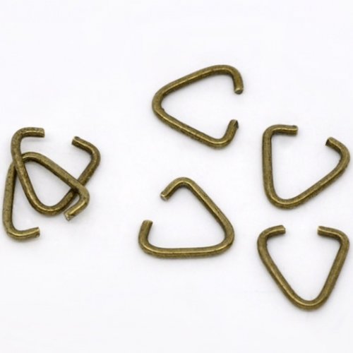 20 anneaux triangle 9 x 10 mm bronze