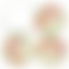 2 cabochons en verre 16 mm motif fleurs roses