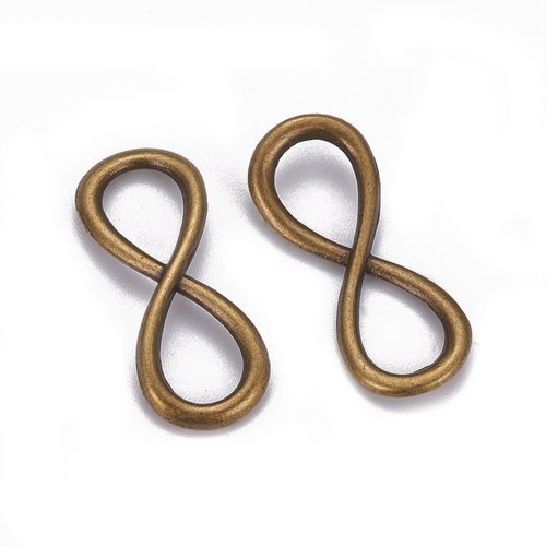5 liens infini 31 x 13 mm métal bronze