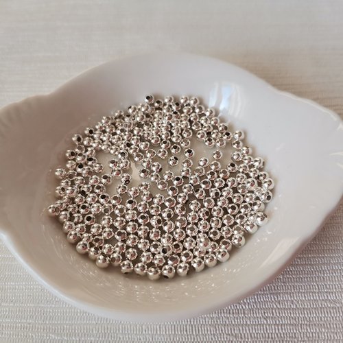 100 perles métal intercalaire 3 mm argenté