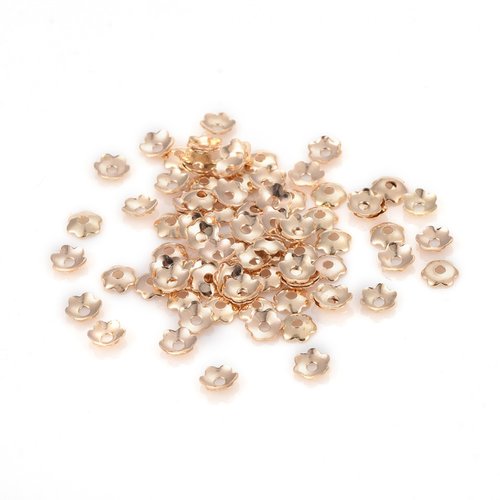 45 coupelles or rose/clair fleur 3.5 mm