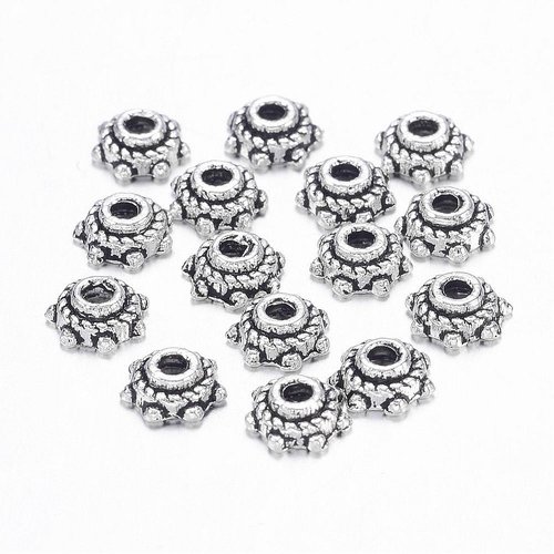 50 coupelles 5 mm argent vieilli