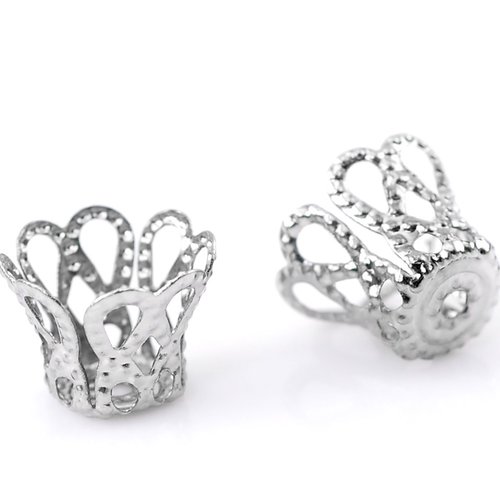 50 coupelles cônes 9 x 7 mm argent mat