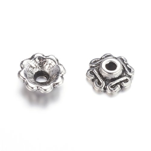 20 coupelles 7 mm argent mat