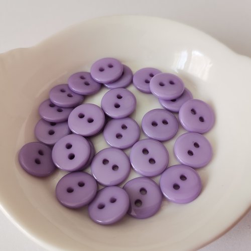 10 boutons résine 4 trous 10 mm lilas