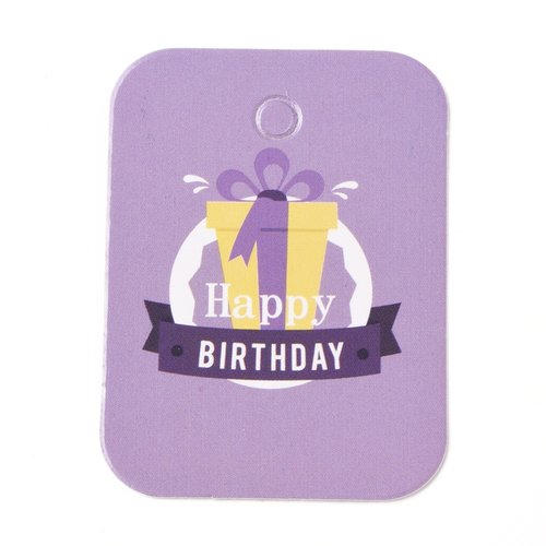 10 etiquettes "joyeux anniversaire" mauves