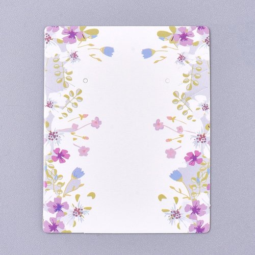 5 supports carton blanc pour présentoirs boucles ou bracelet