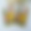 10 sachets plastique cadeaux 15 x 9 cm jaune et blanc