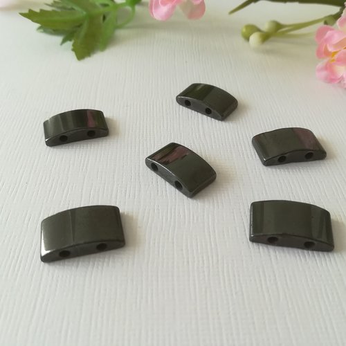 10 connecteurs 2 trous 16 mm hématite aimantés