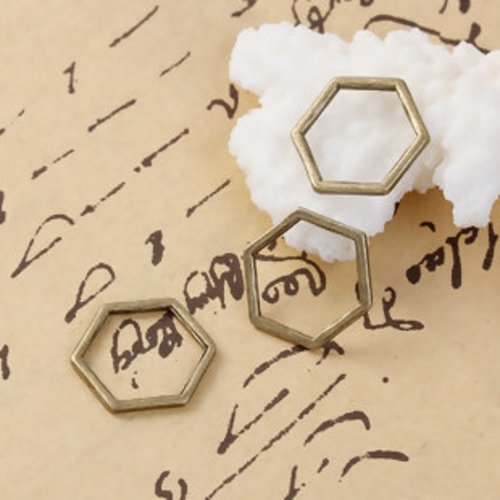 10 connecteurs octogonal 17 x 15 mm bronze