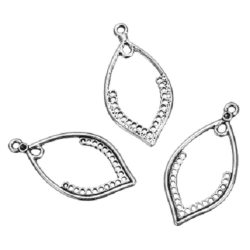 8 pendentifs d'oreilles goutte 43 mm argent mat