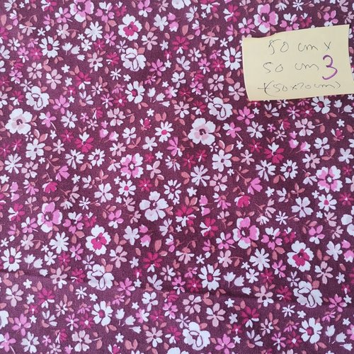 Tissu coton fleurs 50 x 50 cm
