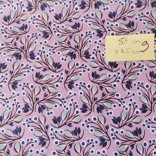 Tissu coton fleurs 50 x 85 cm