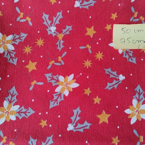 Tissu coton motifs noël  50 x 75 cm
