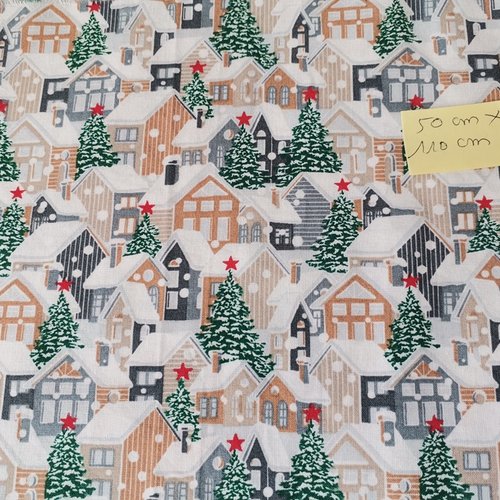 Tissu coton noël 50 x 110 cm