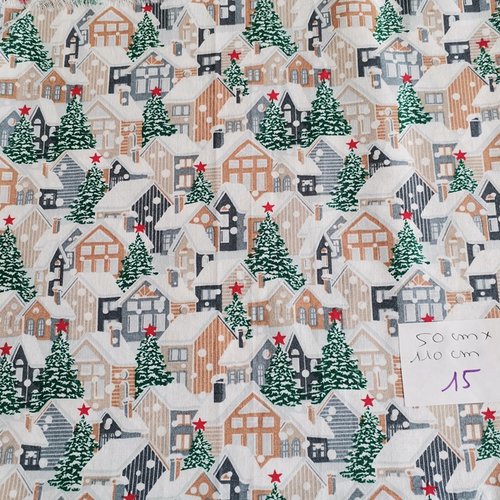 Tissu coton noël 50 x 110 cm