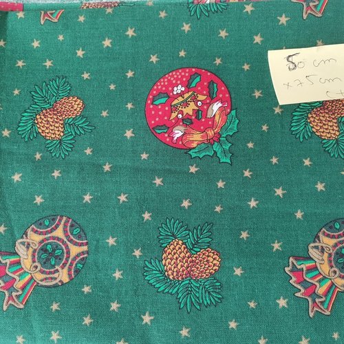 Tissu coton motifs noël  50 x 75 cm
