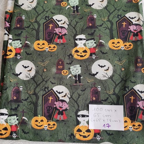Tissu coton motif halloween 100 x 65 cm