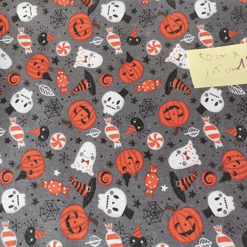 Tissu coton motif halloween 50 x 115 cm