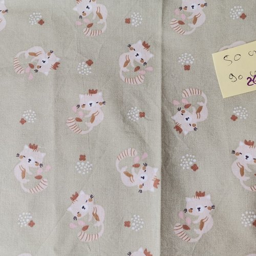 Tissu coton motifs aniamux  50 x 90 cm