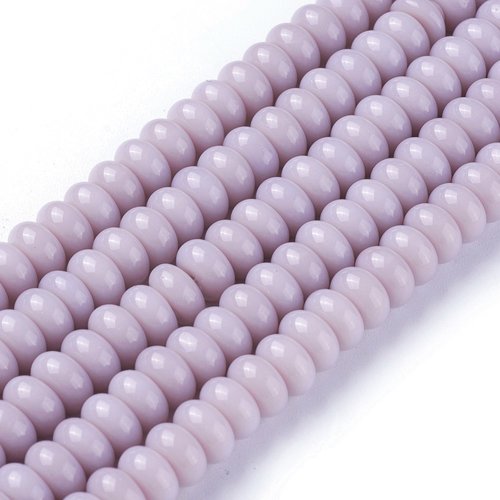 20 perles en verre rondelle 8 mm lavande