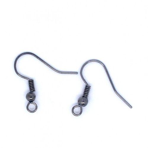 50 crochets d'oreilles 18 mm gunmétal