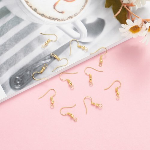 50 crochets d'oreilles 18 mm doré