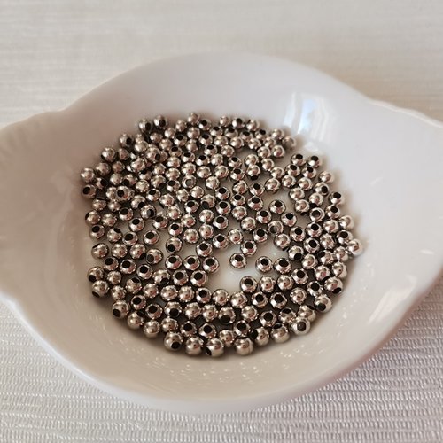 100 perles à écraser 2 mm argent mat
