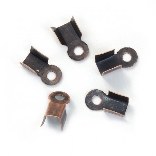 50 embouts serre fil cuivre rouge 8 x 4 mm