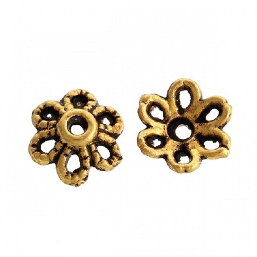 20 coupelles fleur 6 mm doré