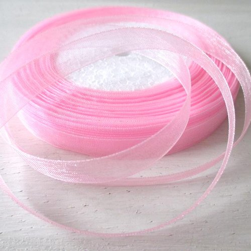 5 m ruban organza 10 mm rose