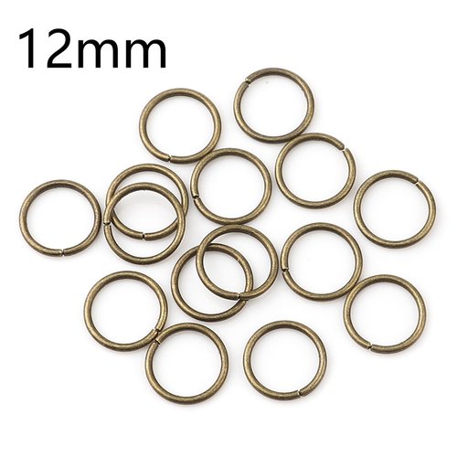 25 anneaux 12 mm bronze