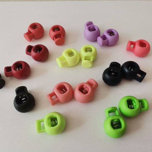 Lot de 18 stop cordon multicolore