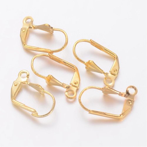 4 dormeuses à levier 16 x 8 mm doré