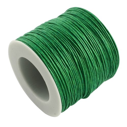 Fil coton ciré 1 mm vert x 5 m