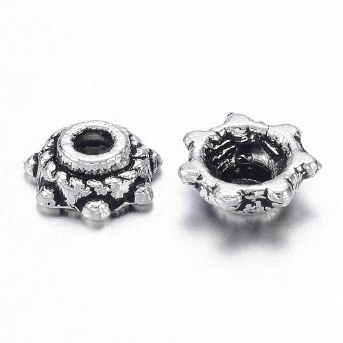 20 coupelles 5 mm argent vieilli