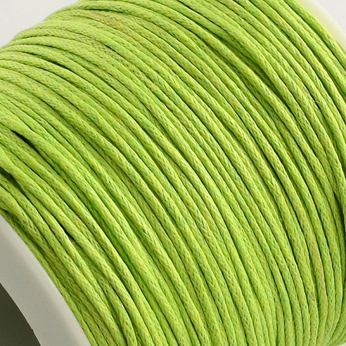 Fil coton ciré vert chartreuse 1 mm x 5 m