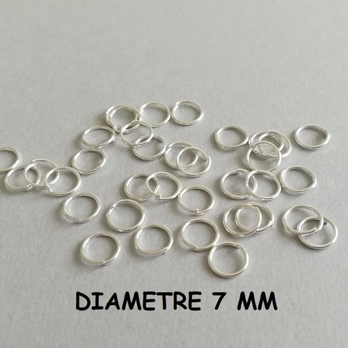 50 anneaux 7 mm argenté