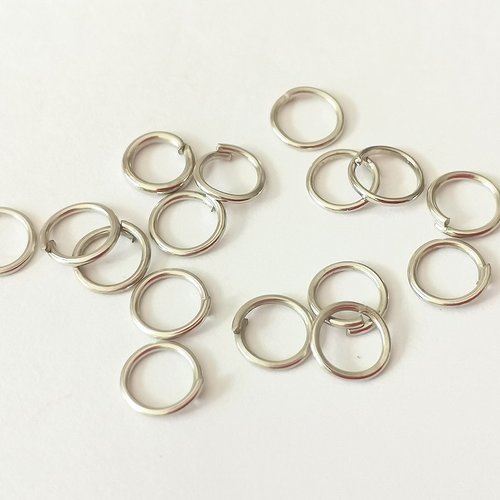 50 anneaux 6 mm argent mat