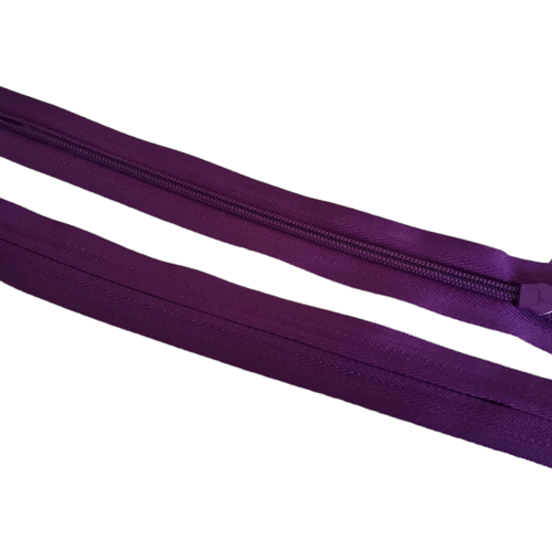 Lot de 2 fermetures éclair invisible 20 cm violette